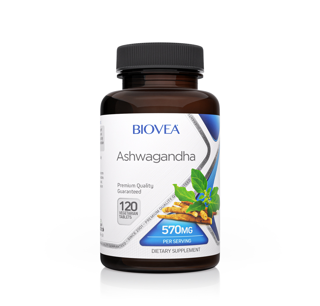 Ashwagandha 570 mg supplement bottle