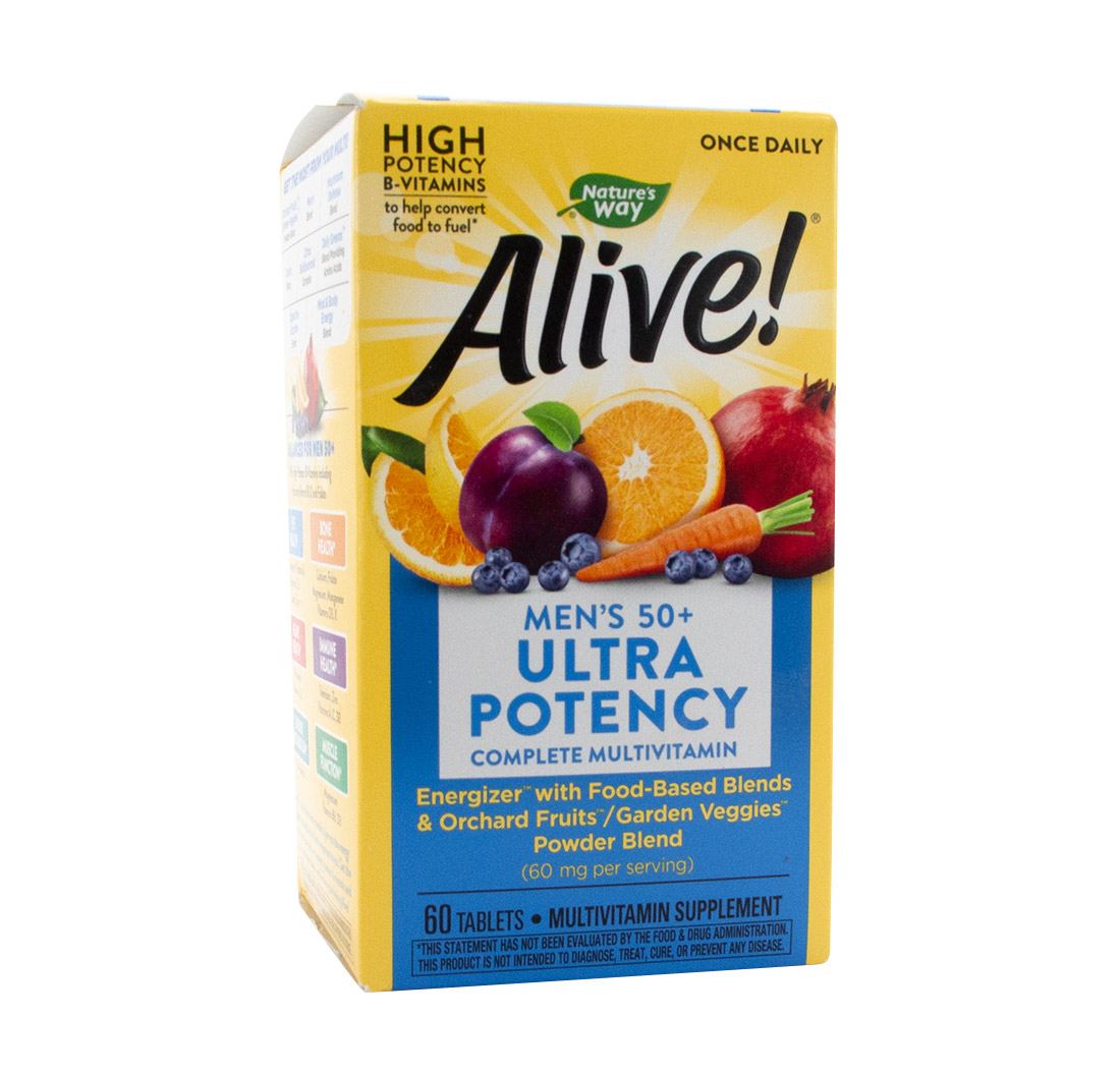 ALIVE! ONCE DAILY MENS 50+ MULTI-VITAMIN (Ultra Potency) 60 Tablets