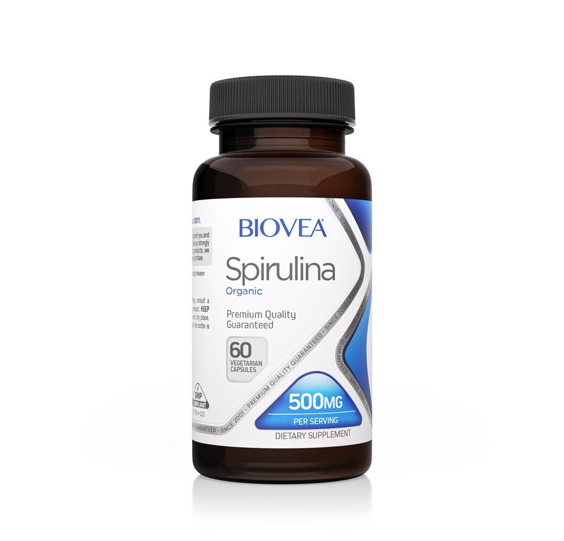SPIRULINA (Organic) 500mg 60 Vegetarian Capsules